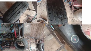 car tubeless tyre vulcanizing repair [upl. by Mohandas]