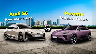 Audi S6 Sportback e tron vs Porsche Macan Turbo [upl. by Emmaline]