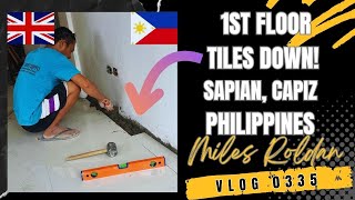 VLOG 335 TILING THE FIRST FLOOR OF A MODERN HOUSE BUILD IN THE PHILIPPINES [upl. by Nehgaem]