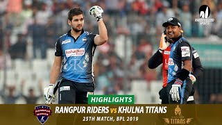 Khulna Titans vs Rangpur Riders Highlights  25th Match  Edition 6  BPL 2019 [upl. by Eda]