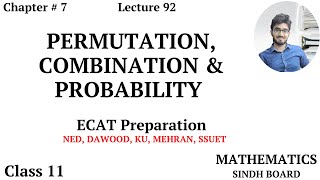 ECAT Preparation  Lecture 92  Probability  Chapter  7  Class 11  Saad Latif [upl. by Ahsikan21]