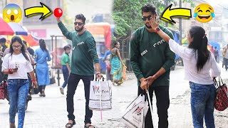 Throwing Water Balloon with Twist Prank  Prakash Peswani Prank [upl. by Edyaw]