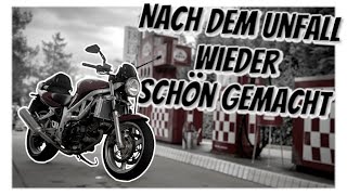 der Unfall und seine Folgen  Suzuki SV 650 wieder repariert und Tiefer gelegt  Zünderellas Bike [upl. by Tracay124]