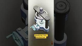 punching Die mechanism working in 3D animation engineering design 3dengineering [upl. by Ocihc]