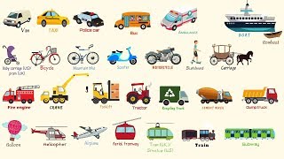 List of Vehicle Names  Types of Vehicles in English  Vehicles Vocabulary Words [upl. by Auhsuj292]