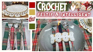 🎉 DECORATION POUR COUVERTS ET SERVIETTE 🤶 TUTO CROCHET FACILE amp RAPIDE MamieCrochet [upl. by Niltyak]