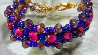 DIY PULSEIRA DE MIÇANGAS E FIO DE STRASS [upl. by Sigismond345]