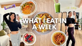 WHAT I EAT IN A WEEK  realistic and nonrestrictive fitness journey [upl. by Leinehtan]