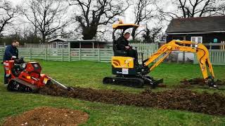 Ditch Witch CX24 trencher VS Mini Digger [upl. by Nadler]