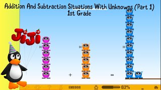 ST Math 1st Grade  Addition And Subtraction Situations With Unknowns Part 1 [upl. by Ttnerb]