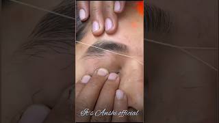 Eyebrows threading tutorial shorts eyebrow trending viralvideo youtubeshorts [upl. by Cita907]