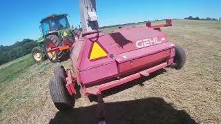 Chopping Hay with our GEHL 1285 Chopper and 8100 John Deere [upl. by Coffey]