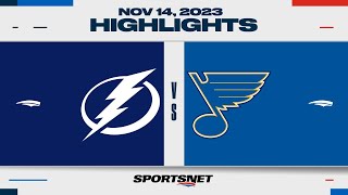 NHL Highlights  Lightning vs Blues  November 14 2023 [upl. by Kjersti]