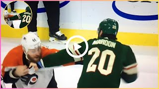 Nick Deslauriers vs Pat Maroon  Philadelphia Flyers vs Minnesota Wild Recap [upl. by Polik334]