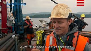 CPT testing on a barge with a sonic drill rig  SonicSampDrill [upl. by Ilojna]