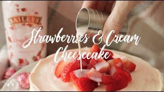 Strawberries and Cream Cheesecake [upl. by Anawd]