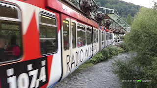 Suspension Railway in Wuppertal Germany Schwebebahn [upl. by Nare]