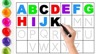 A to Z Kids rhymes collection for writing along dotted lines for toddler Alphabet ABC song ABCD [upl. by Nananne]