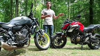 Honda CB650F Vs Yamaha MT07  premières impressions en smartvidéo [upl. by Arie869]