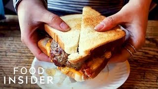 How The World’s First Burger Was Made At Louis’ Lunch  Legendary Eats [upl. by Esilrahc]