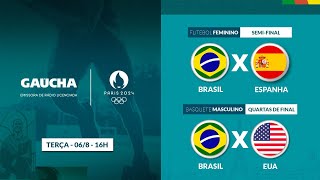 Futebol Feminino  Brasil x Espanha  Jogos Olímpicos  Gaúcha em Paris  06082024 [upl. by Aerdnaed271]