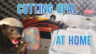 How to cut Opal with Dremel  Low Budget Cabbing Station [upl. by Mariel]