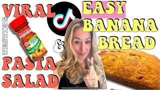 VIRAL PASTA SALAD AND MY EASY BANANA BREAD [upl. by Tnayrb243]