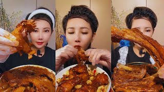 ASMR MUKBANG red braised lamb chops amp braised chicken wings  most satisfying  hungry mukbang [upl. by Dahle]