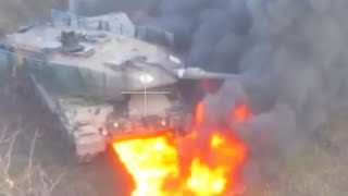 Поражение танка Leopard 2A6 Украины на Авдеевском направлении [upl. by Efi]