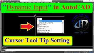 Autocad dynamic input what is dynamic input in AutoCAD How to control Dynamic input tool tip [upl. by Ymled]