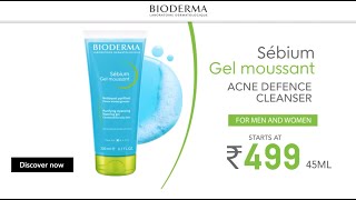 Fight Acne amp Control Shine Bioderma Sebium Gel Moussant  Acne Defense Cleanser [upl. by Elnora466]