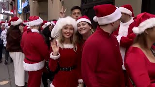 Thousands of revelers descend on NYC for SantaCon [upl. by Doria10]