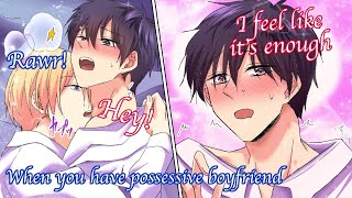 【BL Anime】What would happen if your possessive boyfriend is addicted to kissing【Yaoi】 [upl. by Ardnama]