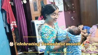 Babys 1st month celebration vlog 😍Photoshoot and decoration ideas at home Vlog 18Sakshi Pahadan [upl. by Anyaled838]