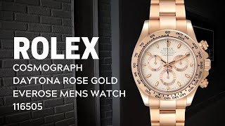 Rolex Cosmograph Daytona Rose Gold Everose Mens Watch 116505 Review  SwissWatchExpo [upl. by Ellednahc874]