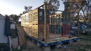 Making a storage shed out of Pallets part 2 [upl. by Hochman106]