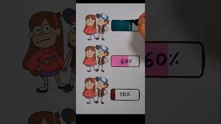 Gravity Falls Dipper amp Mabel battery drawing🪫shorts trend viral [upl. by Norted]