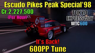 Patched GT7Escudo Pikes Peak Special 98Tokyo WTC 600 Tune Wall Ride Under 23min [upl. by Arondel]