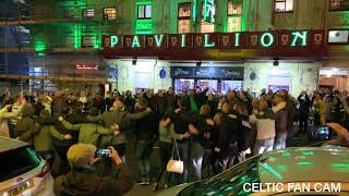 Celtic Fans Doing the Huddle on Glasgow Street [upl. by Brabazon312]