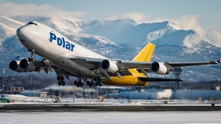 Polar Air Cargo 747400F suffers Engine fire and engine failure at 1500 Feet Lands back at KEWR [upl. by Valle633]