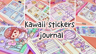 stickers journaling 💕cute kawaii sticker🌈 Immersive ASMR bullet journal  Compilation Ep14 [upl. by Gotcher817]