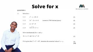 Grade 12 Mathematics  Past Exam Questions  MayJune 2021 [upl. by Eanel]