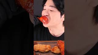 ASMR Fried Chicken with 🔥 Spicy Sauce 🔥 [upl. by Aerdnwahs]