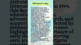 Short Essay on World Alzheimers day [upl. by Noelc]