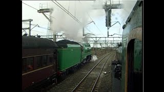 Australian steam locomotives 3801 amp 3830 running parallel viewed from the cab of 3830  July 2004 [upl. by Assirec]