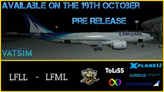 XPlane 12  Toliss A330900 NEO Pre Release  full flight  Vatsim  Corsair  Lyon to Marseille [upl. by Joell]