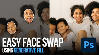 How to Swap Faces in Photoshop Using AI Generative Fill [upl. by Renraw]