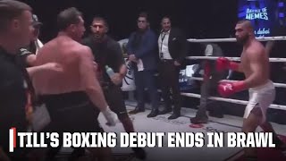 Darren Till’s boxing debut ends with a brawl in the ring  ESPN MMA [upl. by Yreffeg]