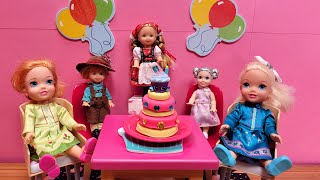 Cousins Birthday  Elsa amp Anna toddlers  cake  fun party  gifts  Barbie dolls  Shopkins [upl. by Aylward]