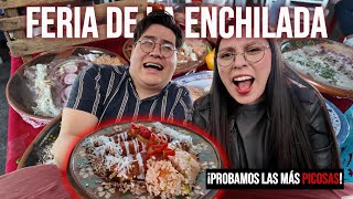 ¡Probando las ENCHILADAS más PICANTES de la Feria de la ENCHILADA 2024 [upl. by Eizzil]